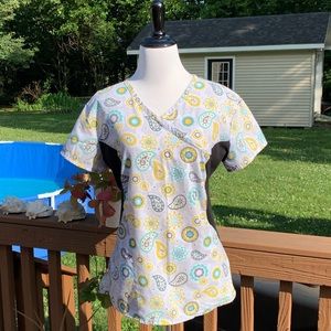 Divine Scrubs by JDM Paisley Stretch Scrub Top